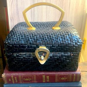 Vintage wicker Koret handbag purse mid century